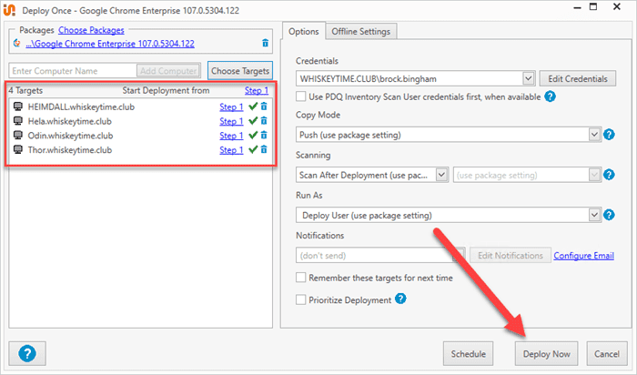 Start the deployment by clicking Deploy Now
