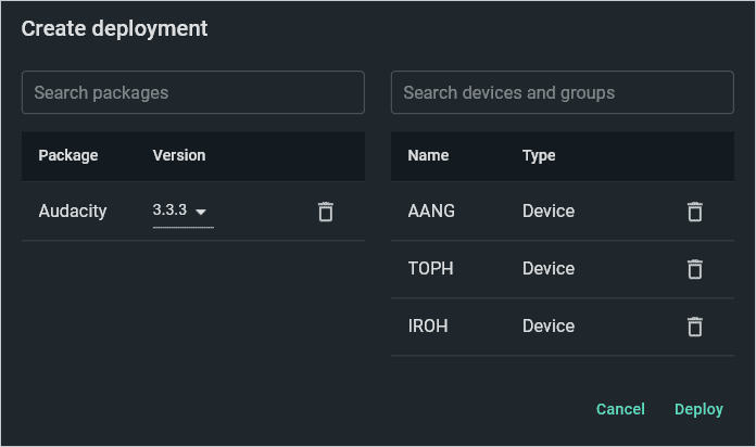 Deploying a software package to remote computers using PDQ Connect