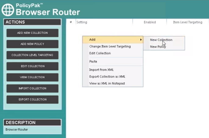add new collection browser router