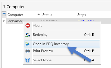 Open in PDQ Inventory Option