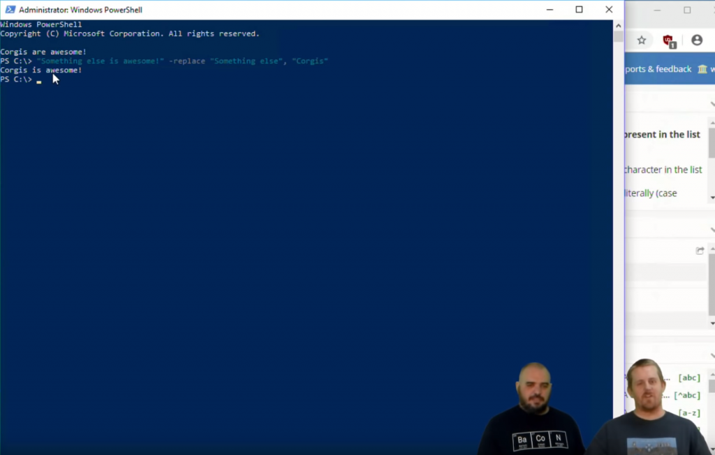 Using ‘-replace’ in PowerShell to modify a string.