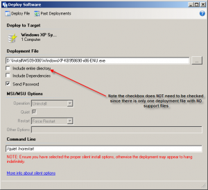 Example of a deployment using a single deployment file