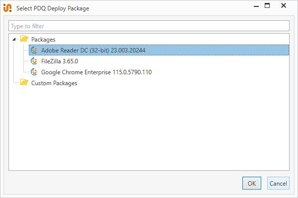 Select the package to nest.