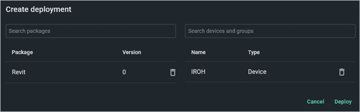 Deploy the Revit package to a target in PDQ Connect.