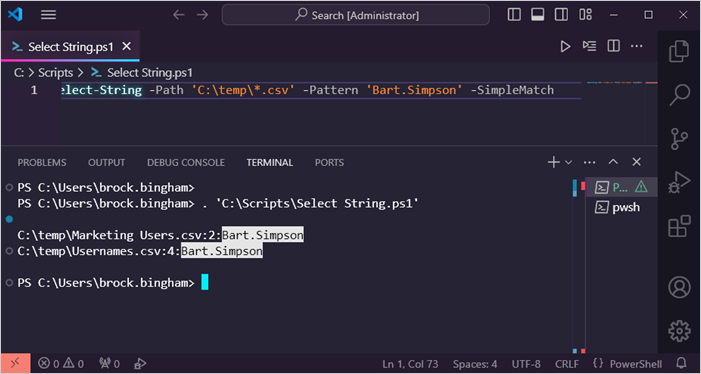 Returning multiple results with the Select-String command.