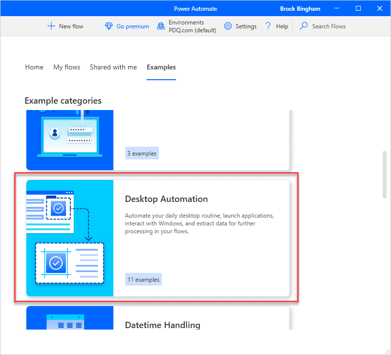 Click on the Desktop Automation section.