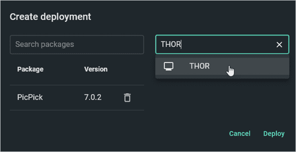 Add your targets to the deployment.
