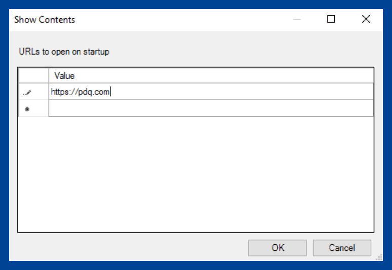 Add the URL of the website you want to open when Chrome launches