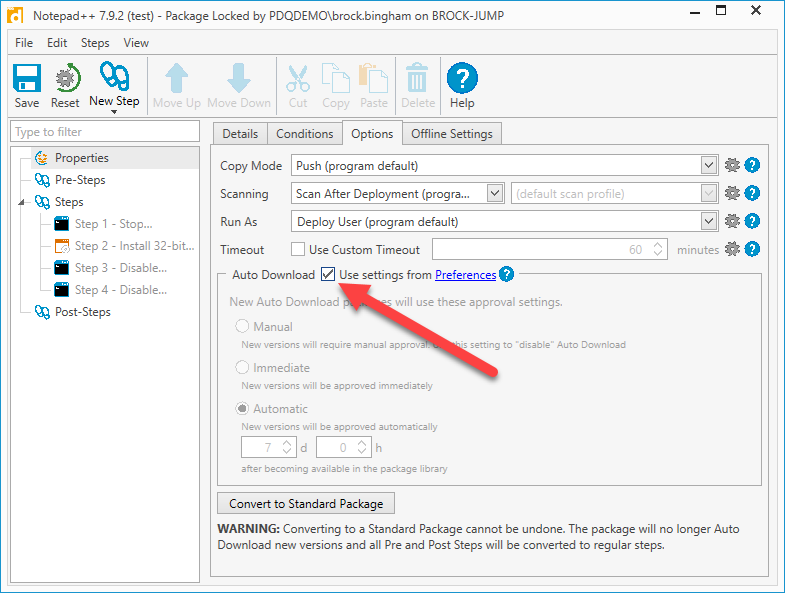 Uncheck Auto Download Use Settings From Preferences