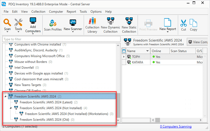 Resultant collections from importing the XML.
