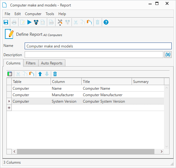 Computer make and models configuration