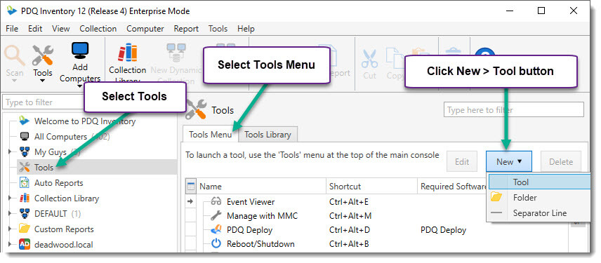 PDQ Inventory   How to create a tool