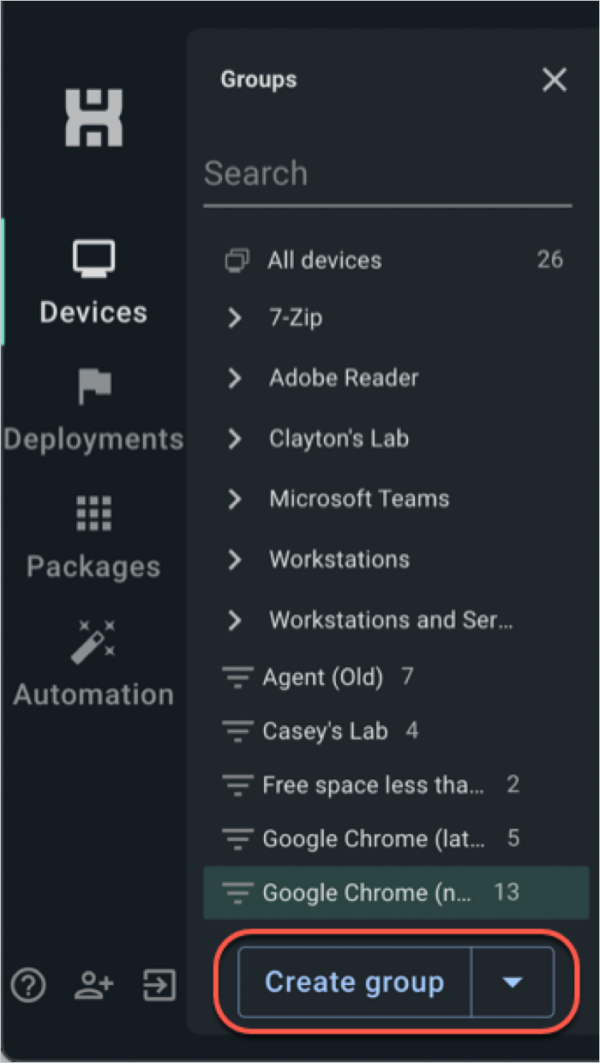 How to create a group in PDQ Connect
