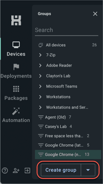 How to create a group in PDQ Connect