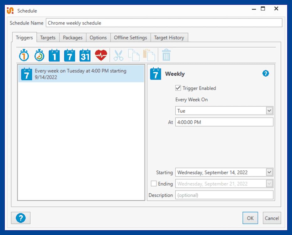 Configure your schedule triggers