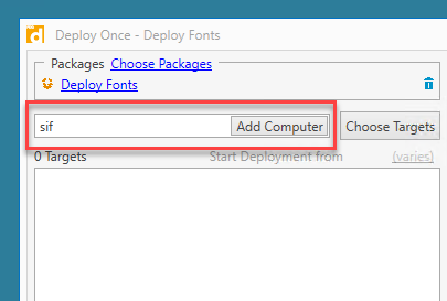 Adding computers to target with the deployment.