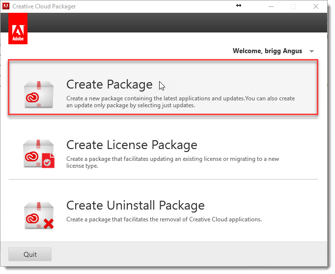 Adobe Creative Cloud - Create Package