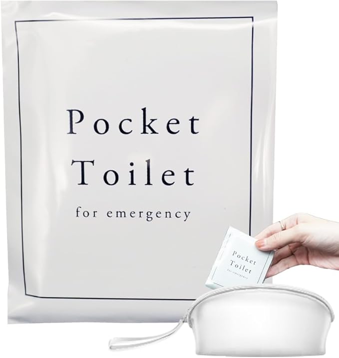 ポケットサイズ 非常用トイレ 10個【女性防災士監修 水不要 15年長期保存】: Pocket Toilet 手のひらサイズ 抗菌 消臭 凝固剤 水不要