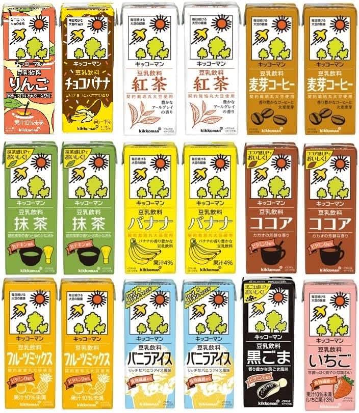 キッコーマン「豆乳アソートセット(200ml×18本)」