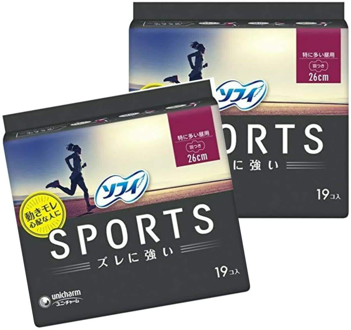 ソフィ「スポーツ」特に多い昼用 羽つき 26cm 19枚