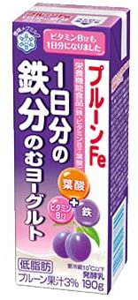 雪印メグミルク「プルーンFe 1日分の鉄分のむヨーグルト（18本）」