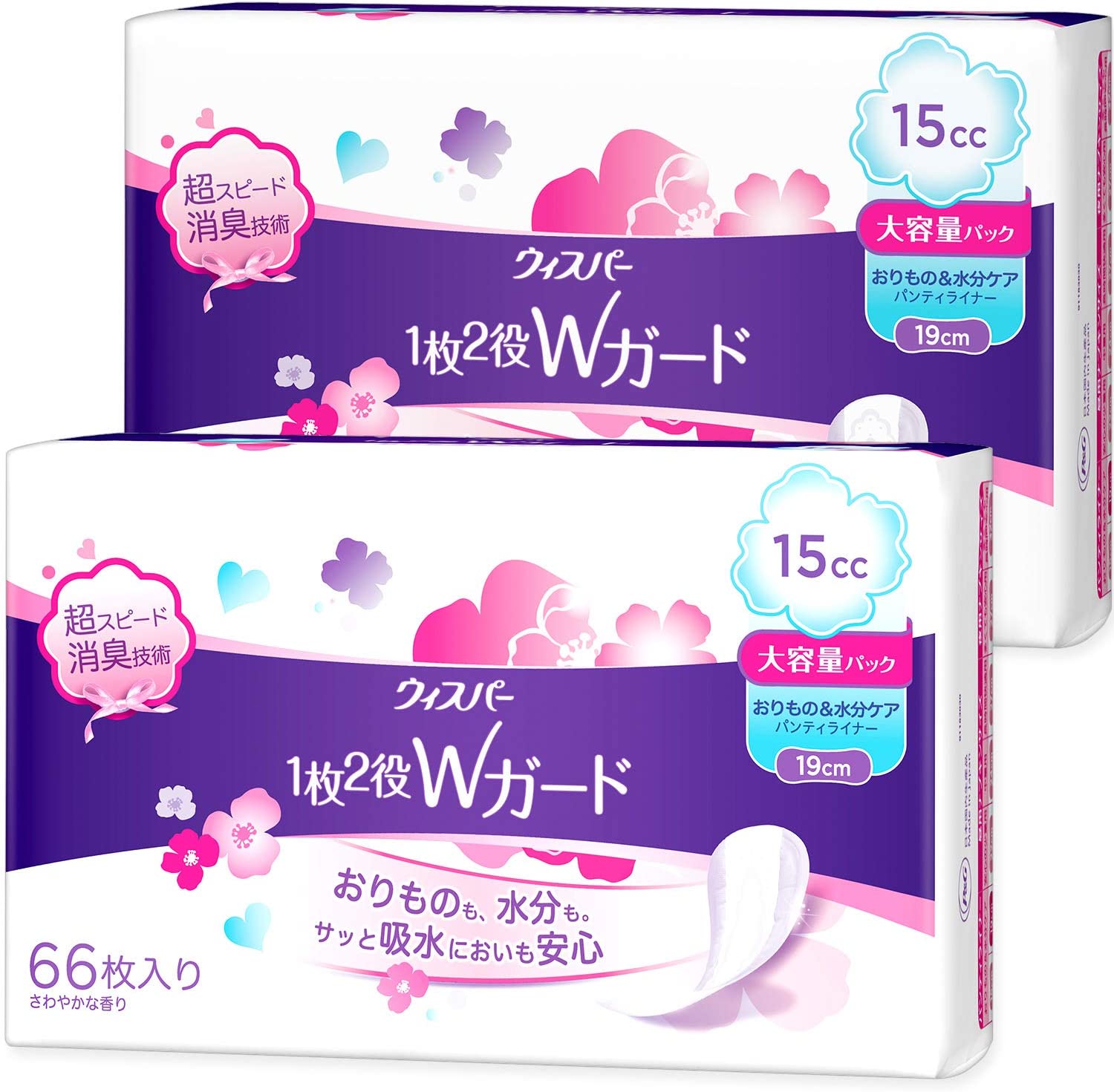 ウィスパー「1枚2役Wガード」15cc（2個パック）