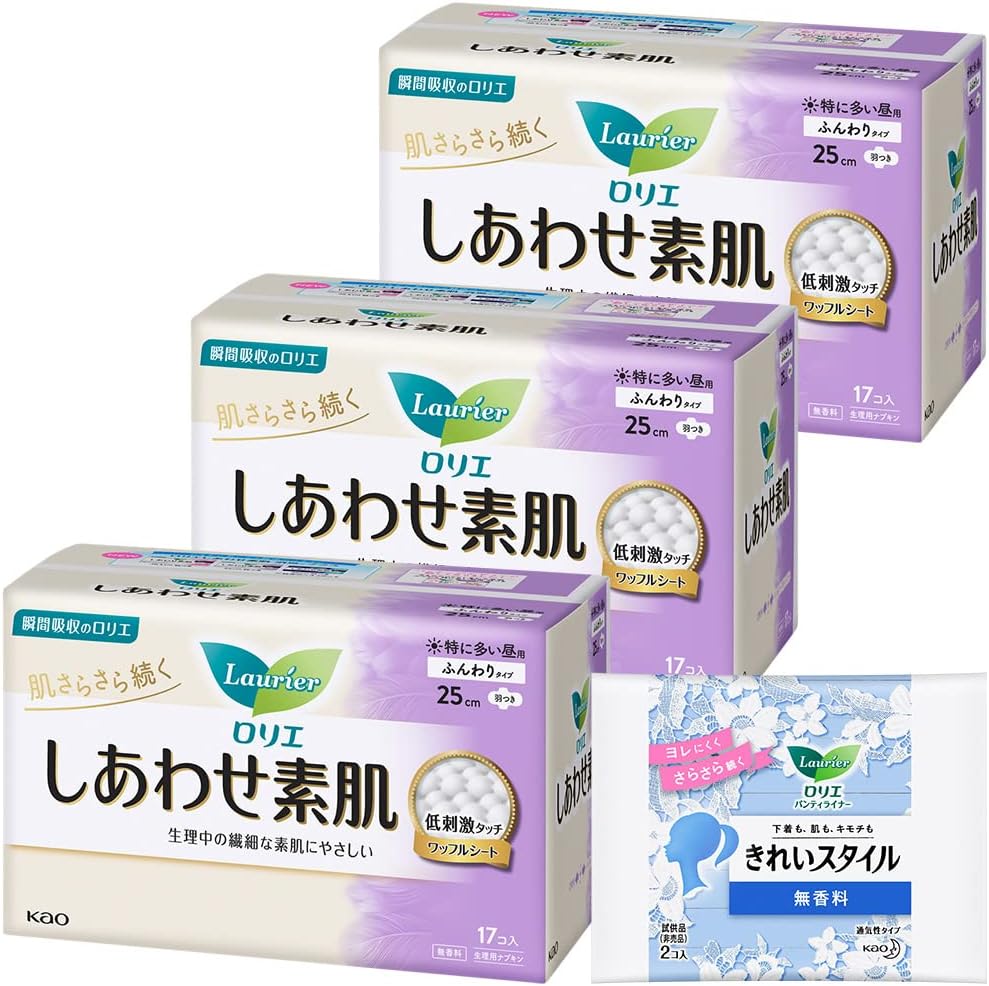 ロリエ「しあわせ素肌 超スリム」特に多い昼用(羽つき) 17コ入 × 3セット