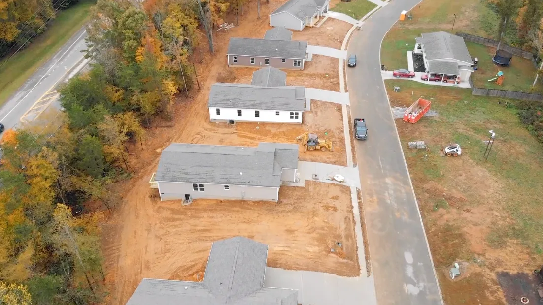 New CrossMod homes in a new construction neighborhood.