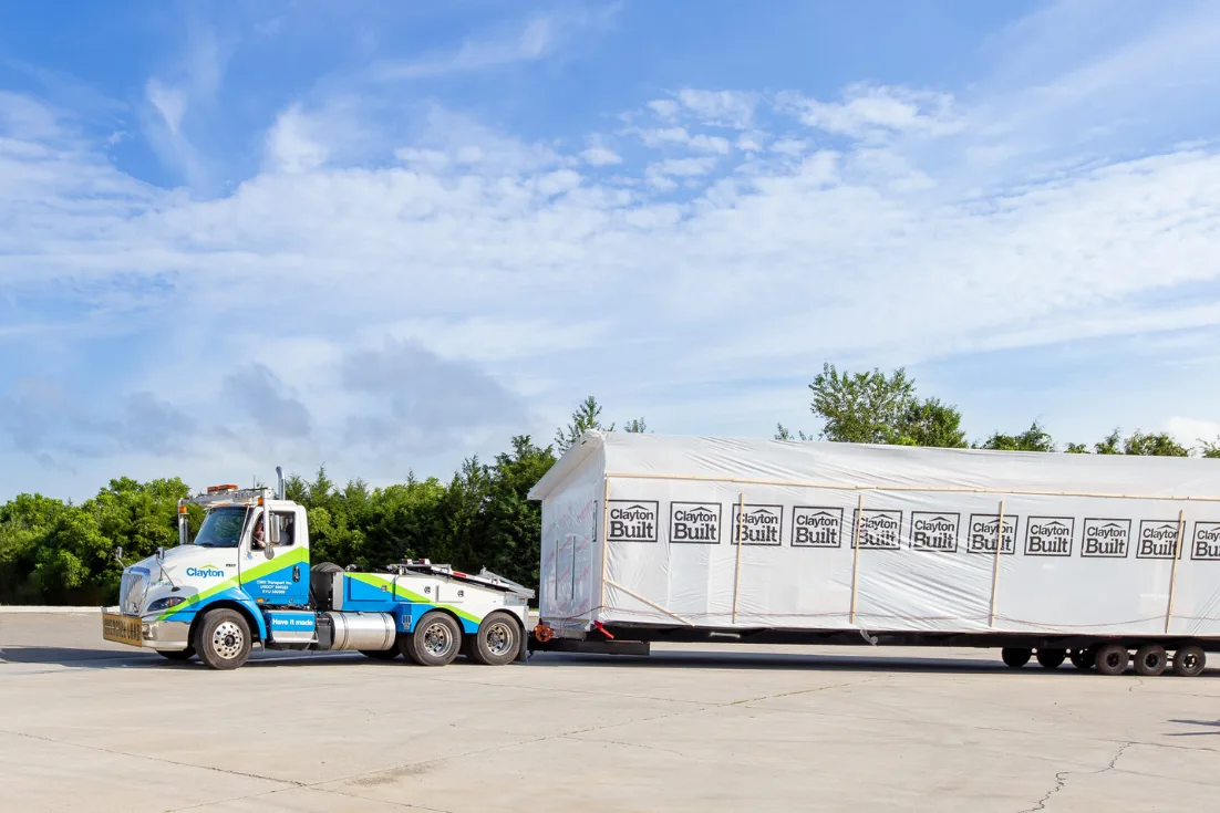 Clayton Connect truck delivers a modern manufactured home.