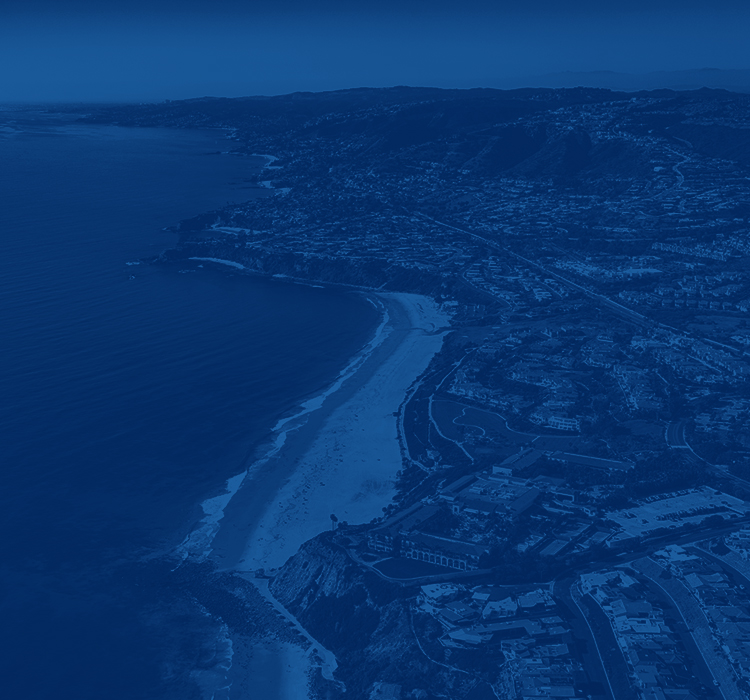 Aerial view of Orange County beaches. 