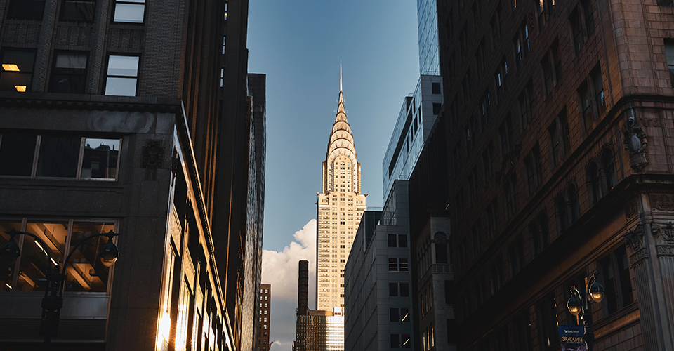 Street view of the Chrysler building.