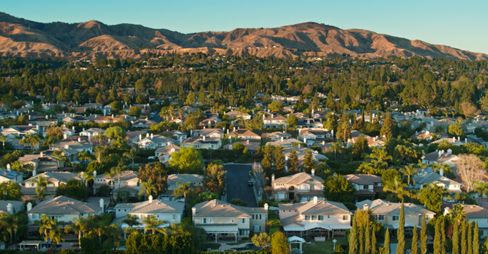 Aerial view of Northridge, CA.