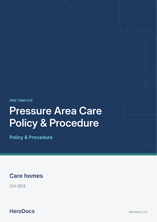Pressure Area Care Policy & Procedure template