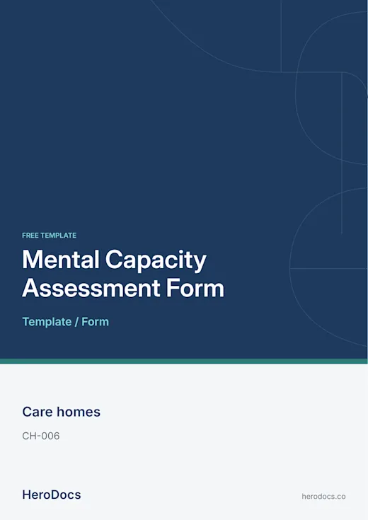 Mental Capacity Assessment Form template