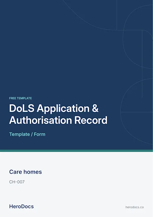 DoLS Application & Authorisation Record template