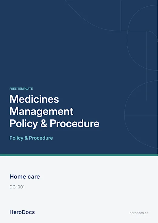 Medicines Management Policy & Procedure template