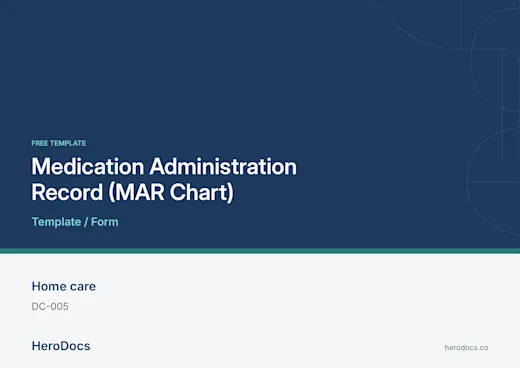 Medication Administration Record (MAR Chart) template