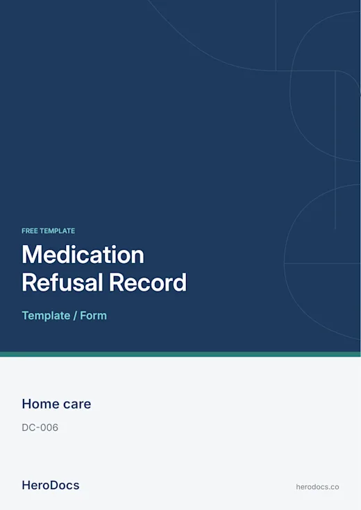 Medication Refusal Record template