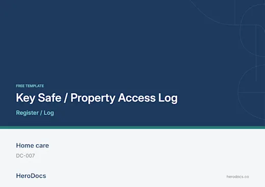 Key Safe / Property Access Log template