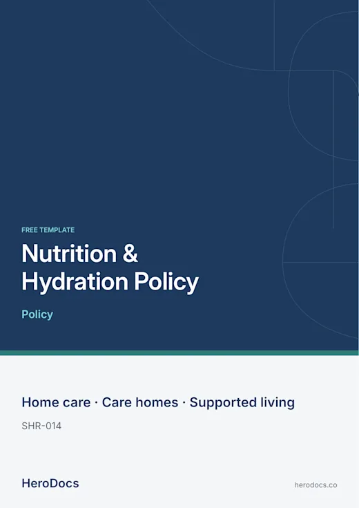 Nutrition & Hydration Policy template