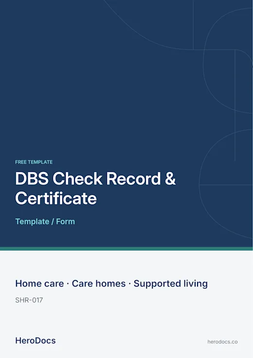 DBS Check Record & Certificate template