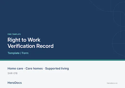 Right to Work Verification Record template