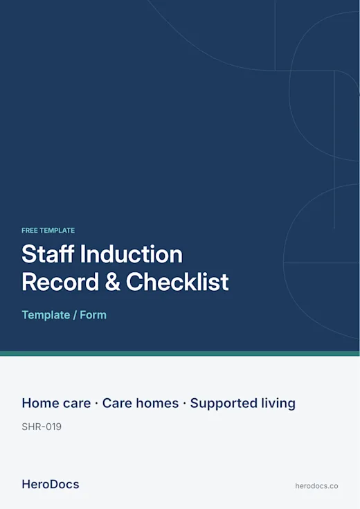 Staff Induction Record & Checklist template