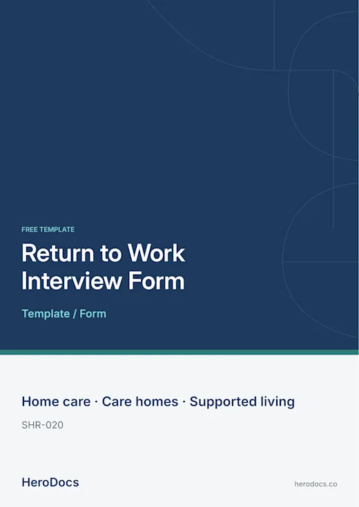 Return to Work Interview Form template