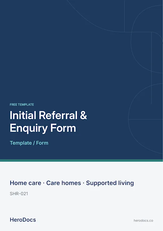 Initial Referral & Enquiry Form template