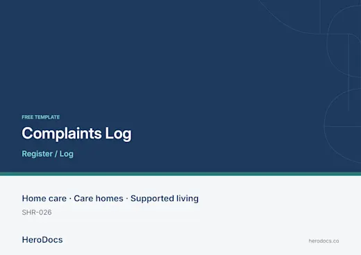 Complaints Log template