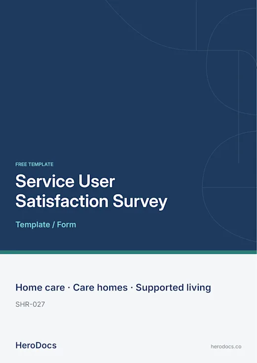 Service User Satisfaction Survey template