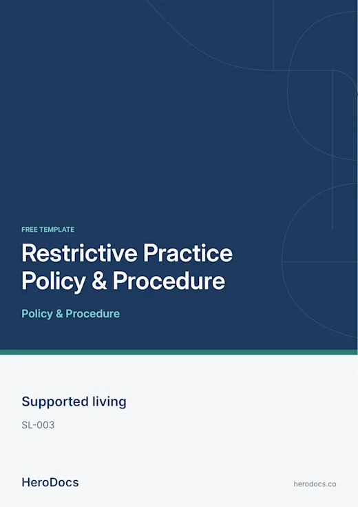 Restrictive Practice Policy & Procedure template