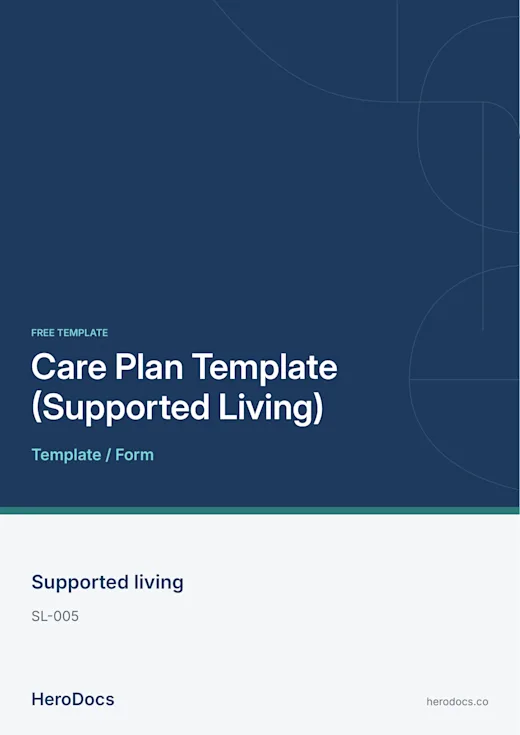 Care Plan Template (Supported Living) template