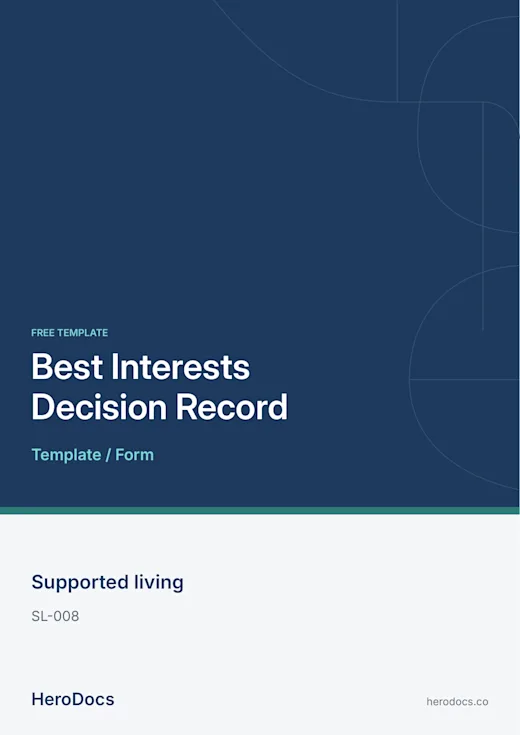 Best Interests Decision Record template